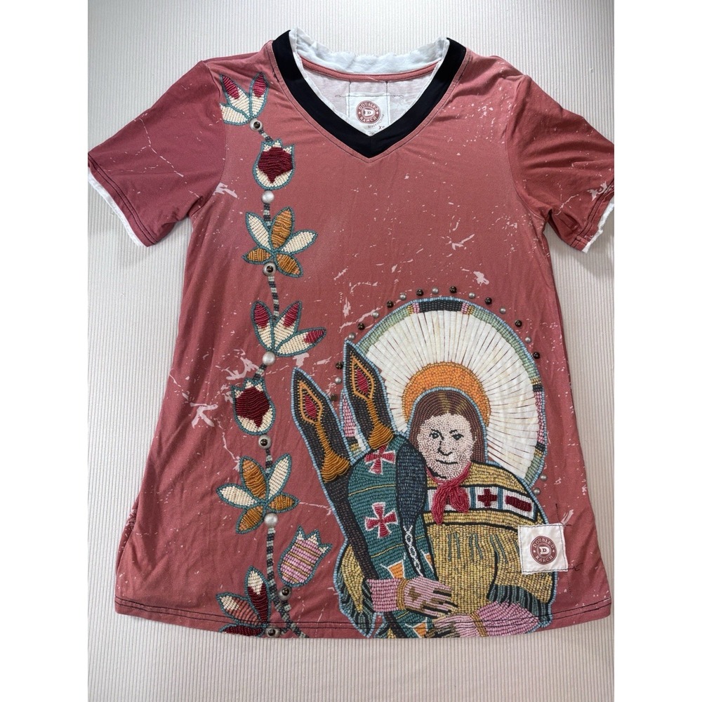 Double D Ranch " Madonna Of The Plains" Women's Beaded Top S Cynthia Ann Parker - Picture 3 of 12